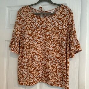 LC Lauren Conrad Tie-Back Shirt with Sleeve Detail